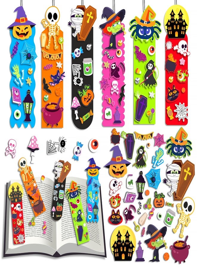ShyLizard Halloween Crafts for Kids, 24 Pack Foam DIY Halloween Bookmarks Craft Kit, Ideal Halloween Party Favors,Trick or Treat Gifts,Classroom Activity Supplies - Image 1